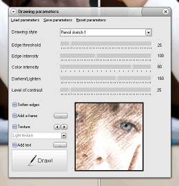 FotoSketcher - Drawing parameters