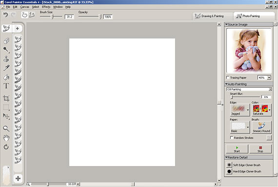 Corel Painter Essentials fő ablak